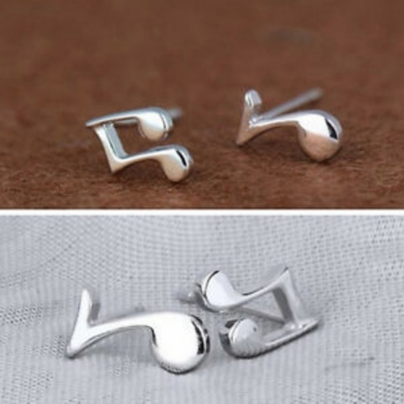 NWOT Adorable 925 Sterling Silver Musical Studs - Picture 6 of 8